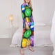 thumbnail image 3 of Balery Colorful Easter Eggs1 Conjunto de Pijama con Estampado para Mujer, Conjunto de Dos Piezas con Manga Larga, Ropa de Dormir Suave con Bolsillos, Pijamas Cómodos-X-Large, 3 of 7