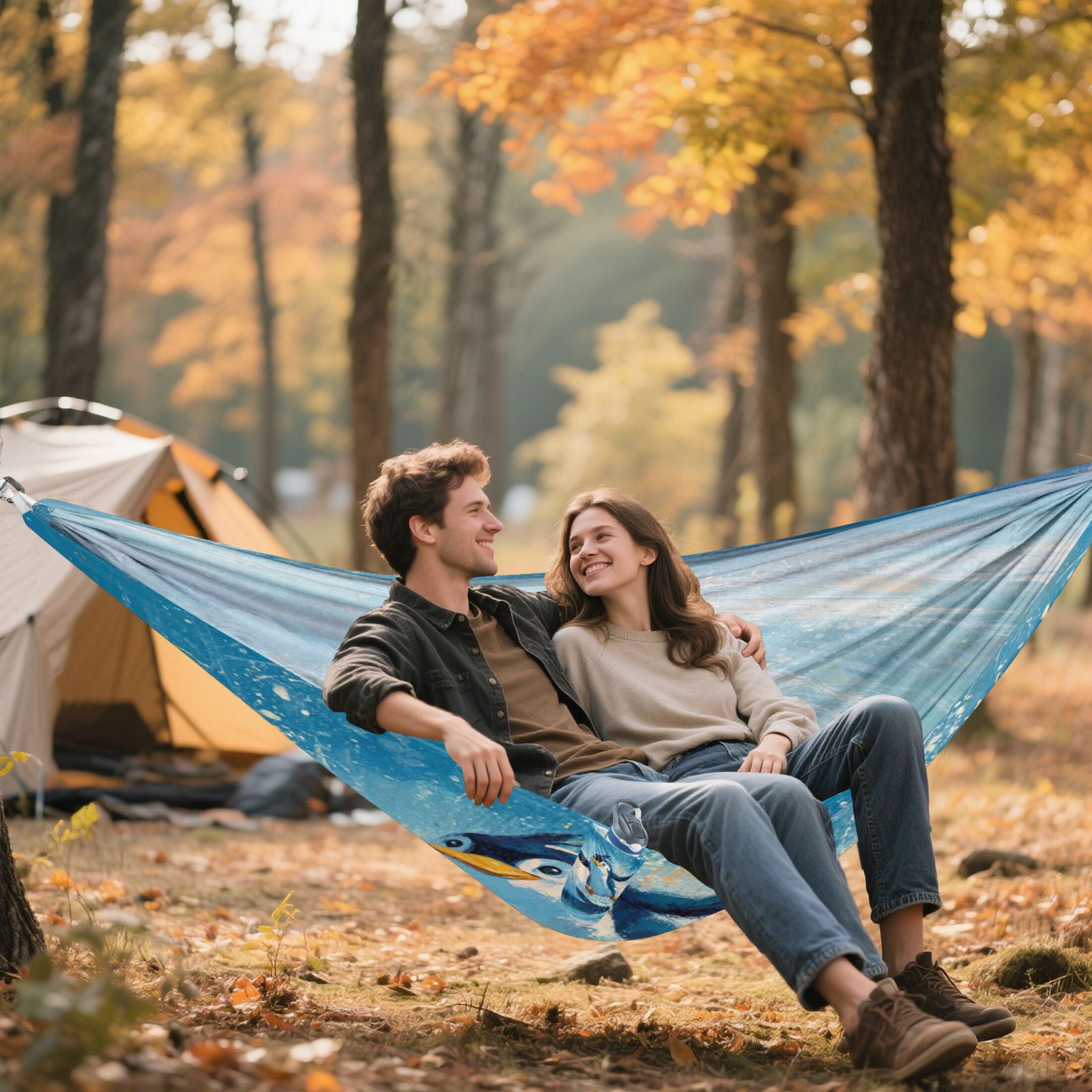 Hanging Hammock Portable Travel Camping For Outdooor Beach Camping Hiking Penguin