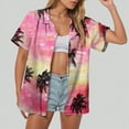 thumbnail image 2 of TOWMUS Women's Plus Size Hawaiian Shirts Short Sleeve Casual Floral Button Down Shirt Tropical Beach Blouse Summer Top, 2 of 6