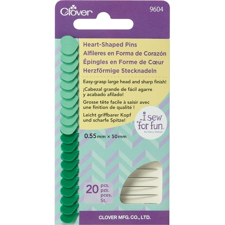 - Clover I Sew For Fun Heart Shaped Pins By Nancy Zieman-20/Pkg