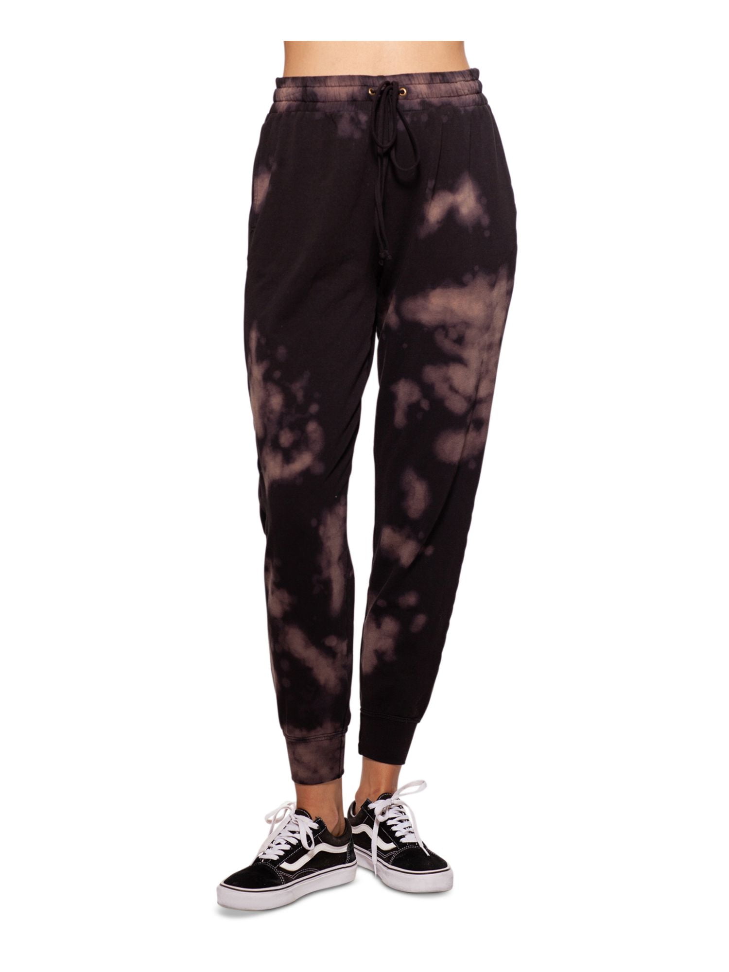BAM BY BETSY & ADAM Womens Black Mid Rise  Drawstring Jogger Tie Dye Lounge Pants XS