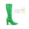 thumbnail image 3 of Unique Bargains Go Go Boot Chunky Heels Knee High Boots for Women Green (Size 10), 3 of 5