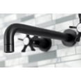 thumbnail image 4 of Kingston Brass KS8020NX Hamilton Two-Handle 3-Hole Wall Mount Roman Tub Faucet in Matte Black, 4 of 7