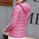 thumbnail image 4 of Parkas de manga larga para mujer, chaqueta acolchada de manga larga con capucha y cremallera, abrigo de plumón acolchado, tops de invierno con bolsillos, abrigo para mujer, 4 of 8