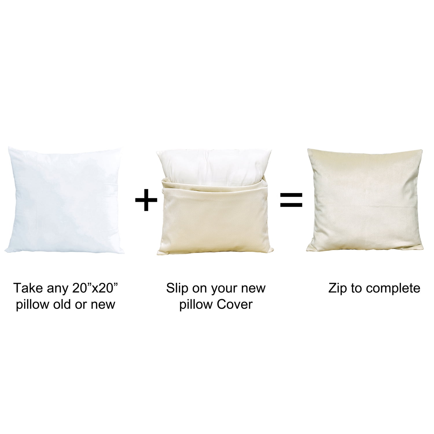 Home Soft Things Milliken Plush Throw Pillow Covers 2 Piece Set - Angora - 20" x 20"