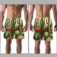 thumbnail image 3 of luoweisi Men's Beach Shorts Quick Dry Swim Trunks with Mesh Lining Cactus S, 3 of 5