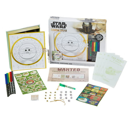 Star Wars Baby Yoda Kids Keepsake Box with Lock and Key Craft kit