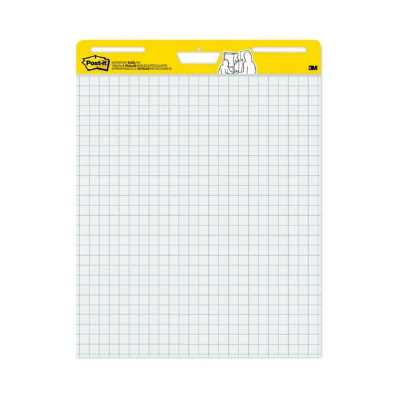 Post-it Easel Pads Super Sticky 560 25 in. x 30 in. Quadrille Self Stick Easel Pads - White (2/Carton)