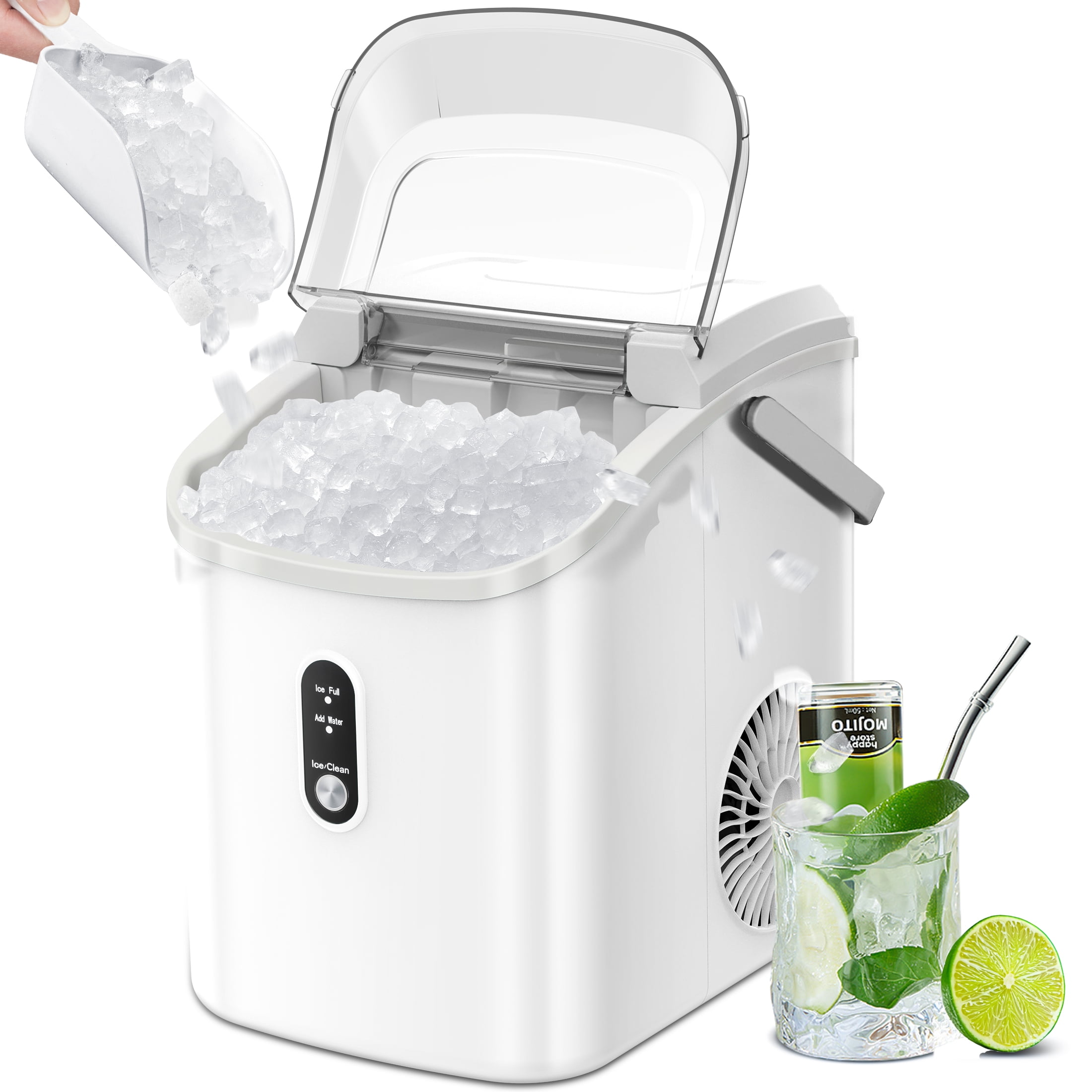 Gevi Household Countertop Nugget Ice Maker - Making Pebble Ice 30lbs/Day