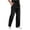 Black, variant on Mens Denim Wide Leg Casual Pants, Elastic Waist with Loose Fit and Classic Washed Denim Texture Black XL