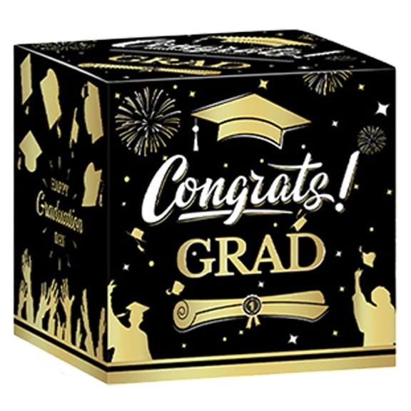 Graduation Card Box Holder Congrats Grad Foldable Cardboard Box for Graduation Decoration And Party Ciozy