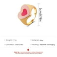 thumbnail image 3 of Anillos para mujer, regalos para mujer, moda para damas, doble corazón, dulce anillo de aleación con forma de corazón, joyería, 3 of 4