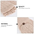 thumbnail image 5 of LOLIPPYY Women’s Winter Wool Knitted Convertible Fingerless Gloves with Mitten Cover - Warm Beige, 5 of 7