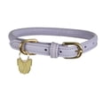 thumbnail image 1 of Collar para perro Digby & Fox de piel enrollada, color lila, tamaño grande, 1 of 2