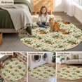 thumbnail image 6 of Spring Flowers Round Area Rugs Collection 3.3', Botanical Blossom White Daisy Floral Non Slip Indoor Circular Throw Runner Rug Floor Mat Carpet for Living Room Dining Table Bedroom Nursery, 6 of 9