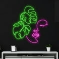 thumbnail image 3 of Handmadetneonsign Custom Monstera Leaf Lady Neon Light, Monstera Leaves Woman Led Light, Leaf Girl, 3 of 5