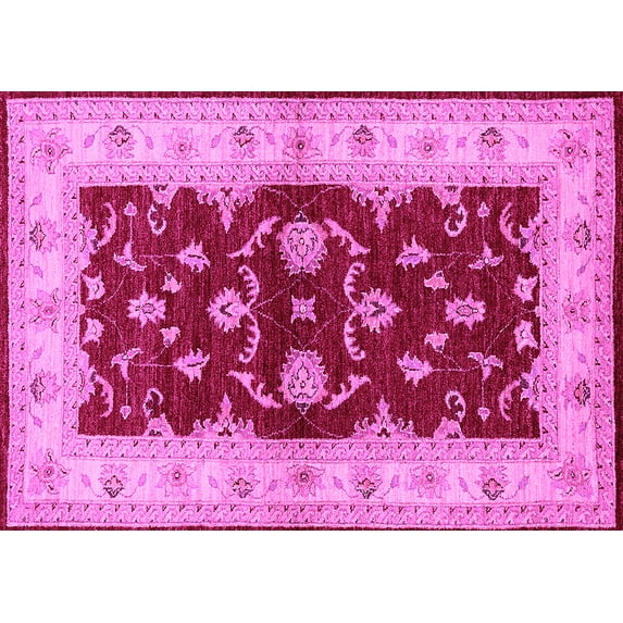 Ahgly Company Indoor Rectangle Oriental Pink Industrial Area Rugs, 2' x 3'