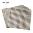 thumbnail image 3 of Uxcell 100 piezas de hojas de papel encerado cuadradas a cuadros 9.84" x 9.84" para papel de hornear sándwich, marrón, 3 of 7