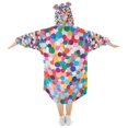 thumbnail image 2 of FORMRS Wearable Blanket Hoodie with Sleeves for Kids Cozy Flannel Sweatshirt, Blue Colorful Circles, 2 of 7