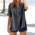 thumbnail image 2 of Premium Cotton Stand Collar Blouse for Women Timeless Wardrobe Essential Dark Gray M, 2 of 7