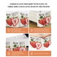 thumbnail image 6 of Strawberry Wrap Around Bed Skirts for King Bed 16" Drop, Bed Skirt with Adjustable Elastic Belt Dust Ruffle Bed Valance for Bedroom Hotel Luxury Red Summer Fruits Green Botanical Bed Frame Cover, 6 of 7