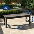 thumbnail image 2 of Outdoor Garden Bench, 46.5" Modern Two Person HIPS Patio Backless Bench, Weatherproof Garden Bench That Never Rot And Fade, Suit For Garden, Porch, Park, Lawn, Poolside, Backyard, Balcony, Courtyard, 2 of 5