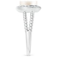 thumbnail image 3 of ANGARA Freshwater Cultured Pearl Ring with Beaded Split Shank in 14K White Gold for Women | June Birthstone, Birthday, Anniversary, Jewelry Gift for Women | Pearl Ring, 3 of 8