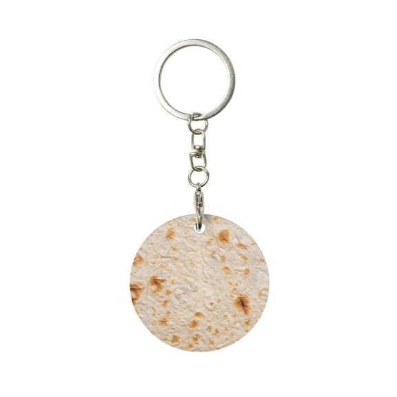 Naloa Tortilla Print Round Keychain Keychain Key Ring, Key Tag, Key Chain Bulk for Gift Accessories (Round)