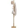 thumbnail image 1 of VASAGLE Solid Wood Coat Rack, Free Standing Hall Coat Tree with 8 Hooks, 3 Height Options, for Coats, Hats, Bags, Purses, for Entryway, Hallway, Rubberwood Hooks and Pole, Natural Beige, 1 of 6