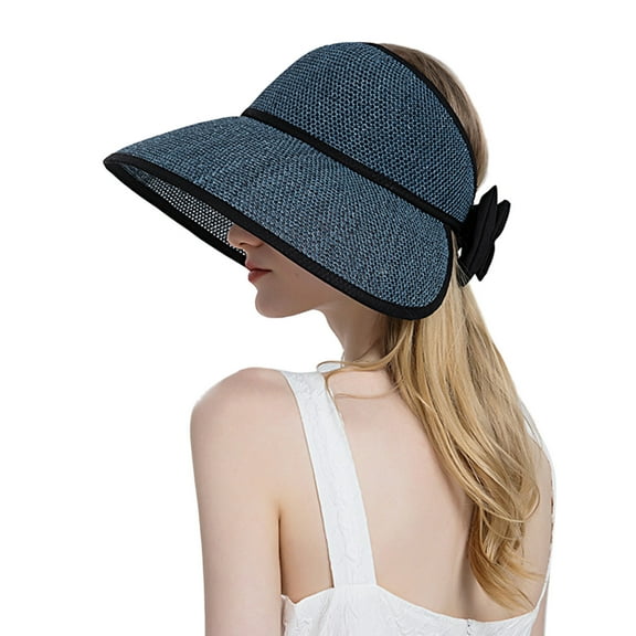 NOKIO Sun Hat for Womens Floppy Summer Beach Straw Hats Accessories Wide Brim SPF 50 Women Outdoor Sunscreen Sun Hat All Match Tethered Double Sided Large Brimmed Sun Hat