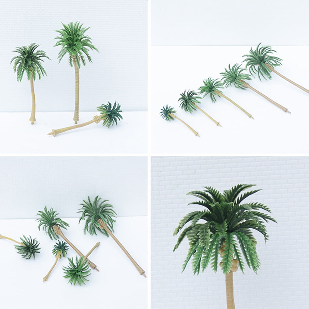 CW_ AU_ 10Pcs Mini Artificial Coconut Palm Trees Model DIY Landscape Layout Acce 