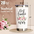 thumbnail image 3 of Best Auntie Gifts - 20 oz Tumbler Christmas Gift for Auntie, Aunts from Niece, Nephew Insulated Travel Cup Unique Thanksgiving Birthday Present Boxed Aunt Gift for Women/New Aunt/Aunt to Be/Great Aunt, 3 of 6
