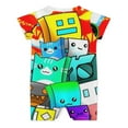 thumbnail image 2 of Cube Geometry Dash Baby Romper Jumpsuit Summer Short Sleeve One-Piece Outfit Clothing Set Newborn Infant Toddler Bodysuits, 2 of 8