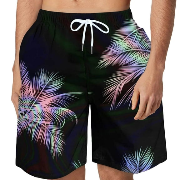 Taqqpue Men's Swim Trunks Hawaiian Bathing Mesh Lining Suit Swimsuits Elastic Waist Drawstring Beach Shorts with Pockets
