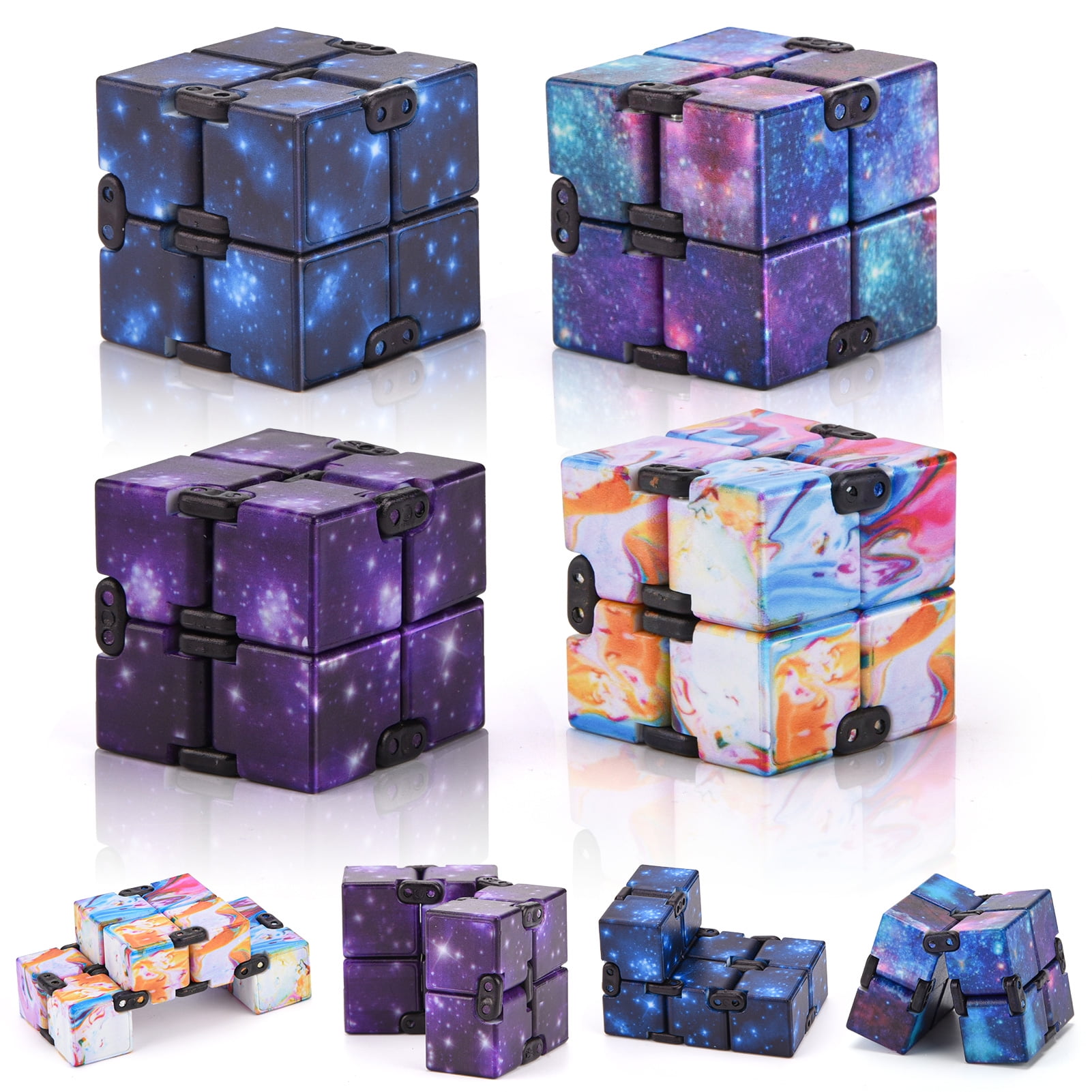 Qweryboo 4 Pcs Infinity Cube Fidget Toy, Sensory Tool Supplies for Killing  Time(TZ1)