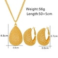 thumbnail image 2 of 14K Yellow Gold Dubai Bridal Earrings Necklace Alcohol Jewelry Set Middle Eastern Ladies Two-piece Set, 2 of 6