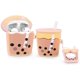 thumbnail image 1 of Linda y divertida funda de silicona para Airpods compatible con Apple Airpods 1 y 2 [Serie Fruit Food] (té con leche), 1 of 5