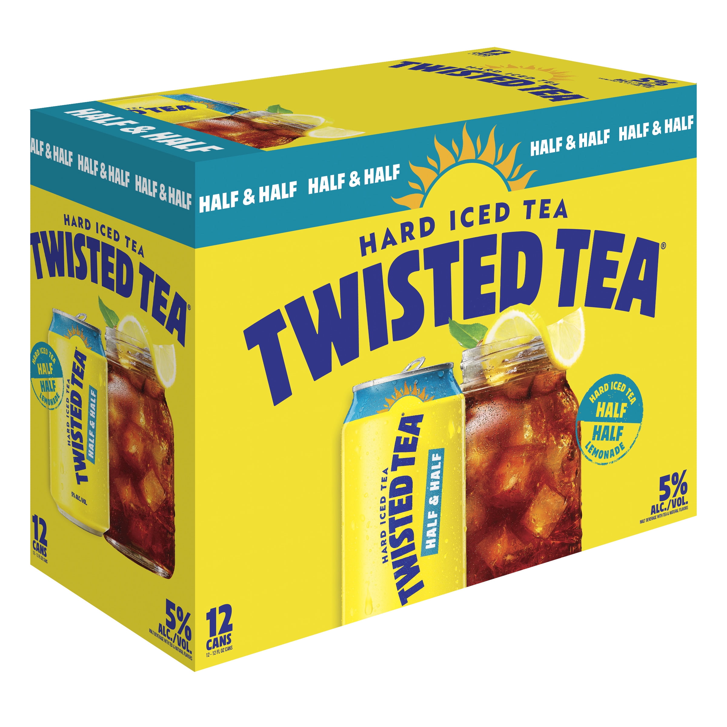 Twisted Tea Half & Half Hard Iced Tea, 12 pack, 12 fl oz Aluminum Cans, 5% ABV