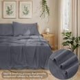 thumbnail image 2 of RUVANTI 100% Cotton Flannel Sheets Full Size - 4 Piece Warm, Soft & Breathable, Deep Pocket, Double Brushed Cozy All Season Bedding Set, Dark Grey, 2 of 7