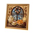 thumbnail image 2 of DIY Christmas Winter Tea Scene Pearl Bead Painting Kit, Unframed Canvas Rhinestone Art Set with Instruction Manual, Relaxing Craft Kit for Adults, Decorative Wall Ornament for Christmas Home Decor, 2 of 7