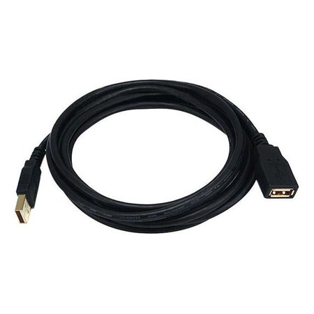 UPC: 0844660054344 | Monoprice USB 2.0 Extension Cable – 10 Feet – Black | Type-A Male to USB Type-A Female  28/24AWG  Gold Plated Connectors