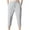 Gray, variant on lmcalzta Mens Quick Dry Capri Pants Drawstring Elastic Waist Lightweight Breathable Sweatpants with Pockets