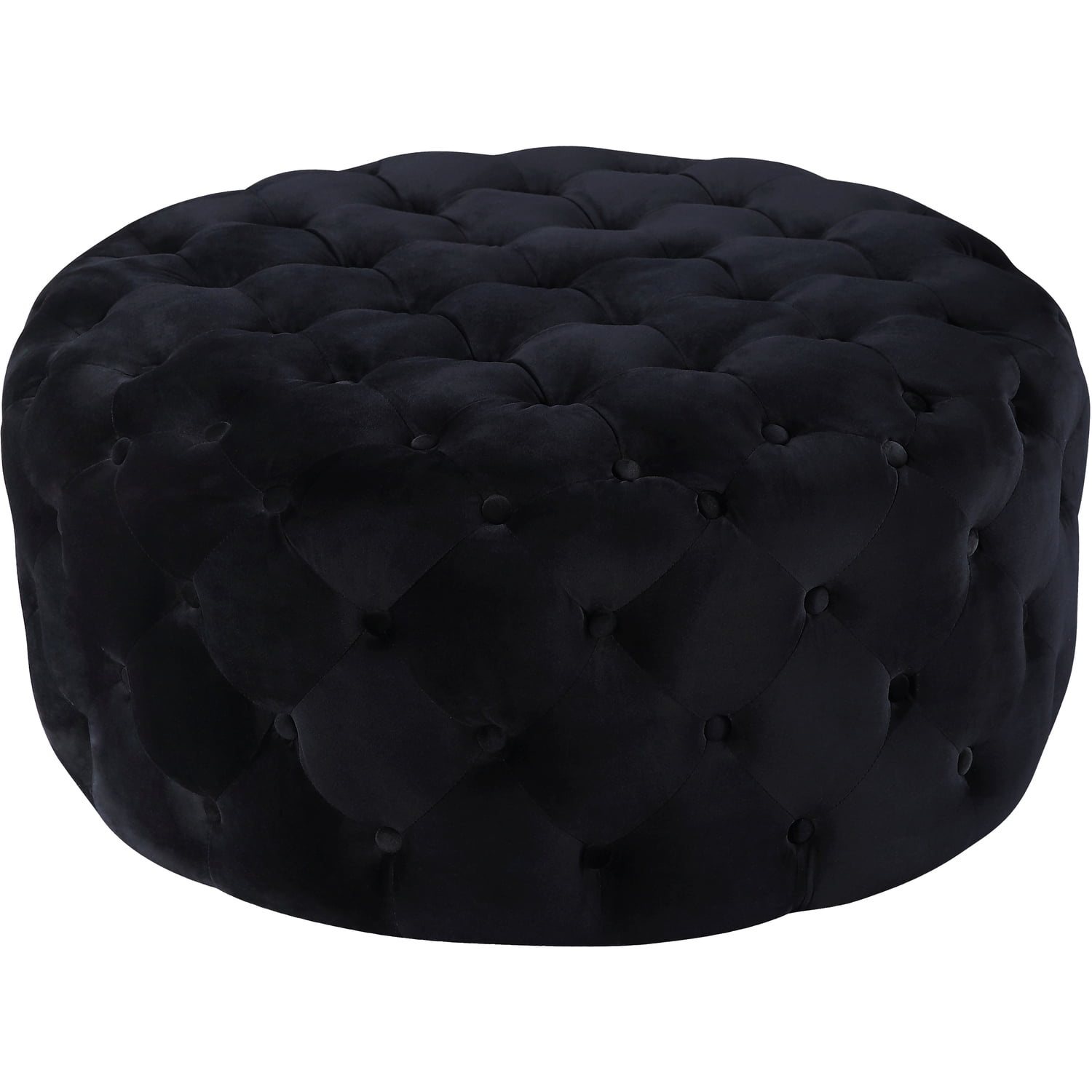 Addison Black Velvet Ottoman/BenchColorBlack Velvet,StyleContemporary