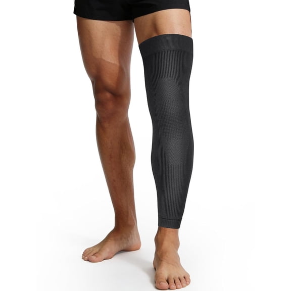 Vlela Leg Compression Sleeve - Full Length Knee Sleeve Covers Thigh, Knee and Calf, Stays in Place for Sports, Soft and Elastic for Comfort, Large