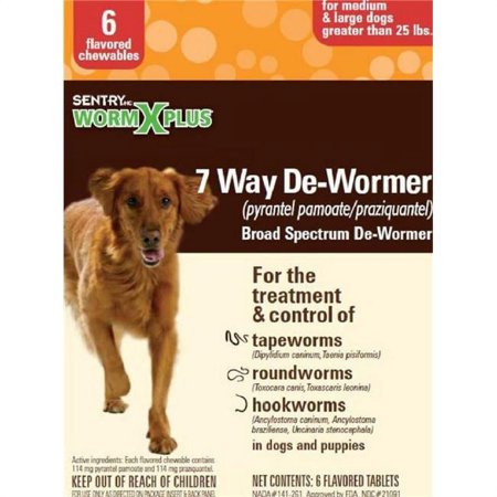 UPC: 0073091178156 | Serge 484080 6 Count Sentry Wormx Plus 7 Way Lagre for Dog