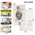 thumbnail image 6 of Yayeee 2 Pack Hand Towels for Bathroom 100% Cotton 16" x 28" Soft Absorbent Kitchen Towel, Beige Astronaut Planet, 6 of 7