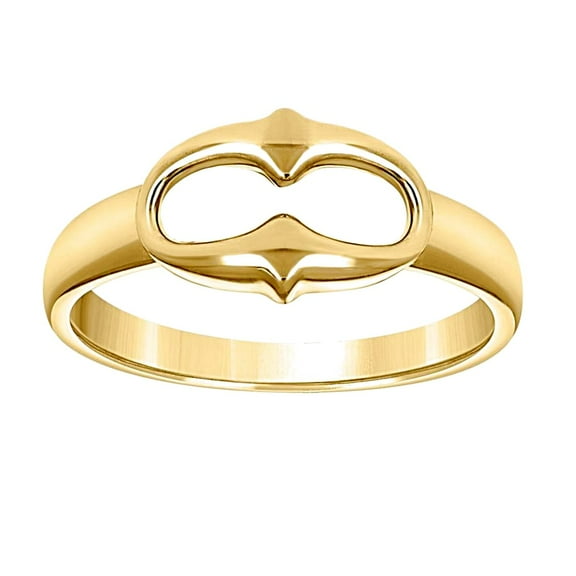 14k Yellow Gold Womens Openwork Puff Fashion Ring 8.4x3.2mm Wide Ring for Women - 1.9 Grams
