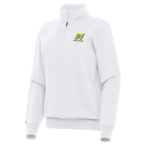Women's-Antigua White William Byron Victory Quarter-Zip Sweatshirt