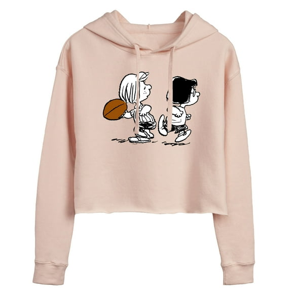 Peanuts - Marcie Patty Football - Juniors Cropped Pullover Hoodie