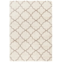 SAFAVIEH Hudson Jaye Plush Geometric Shag Area Rug, Ivory/Beige, 8' x 10'